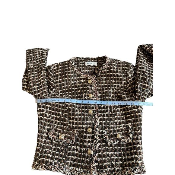 Heartloom Brown Tweed Twee Single Breasted Button Front Saffron Blazer Size XS - Picture 10 of 12